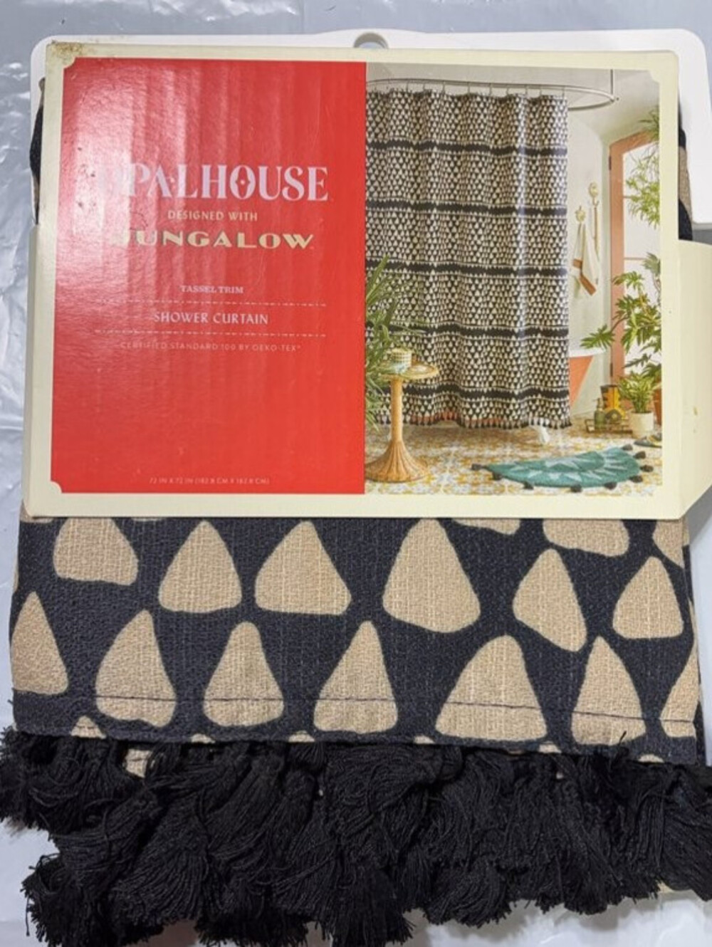 Opalhouse Designed with Jungalow Tassel Trim Shower Curtain New- no hooks